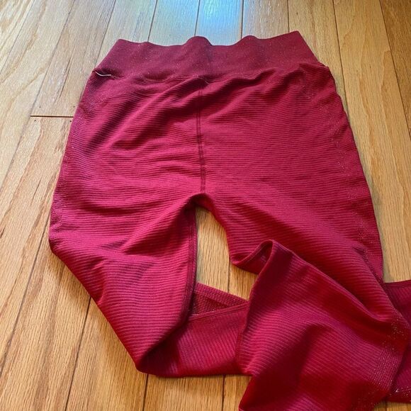 NWOT RBX Women's red sparkle athletic nylon/spandex leggings size medium - Picture 4 of 10